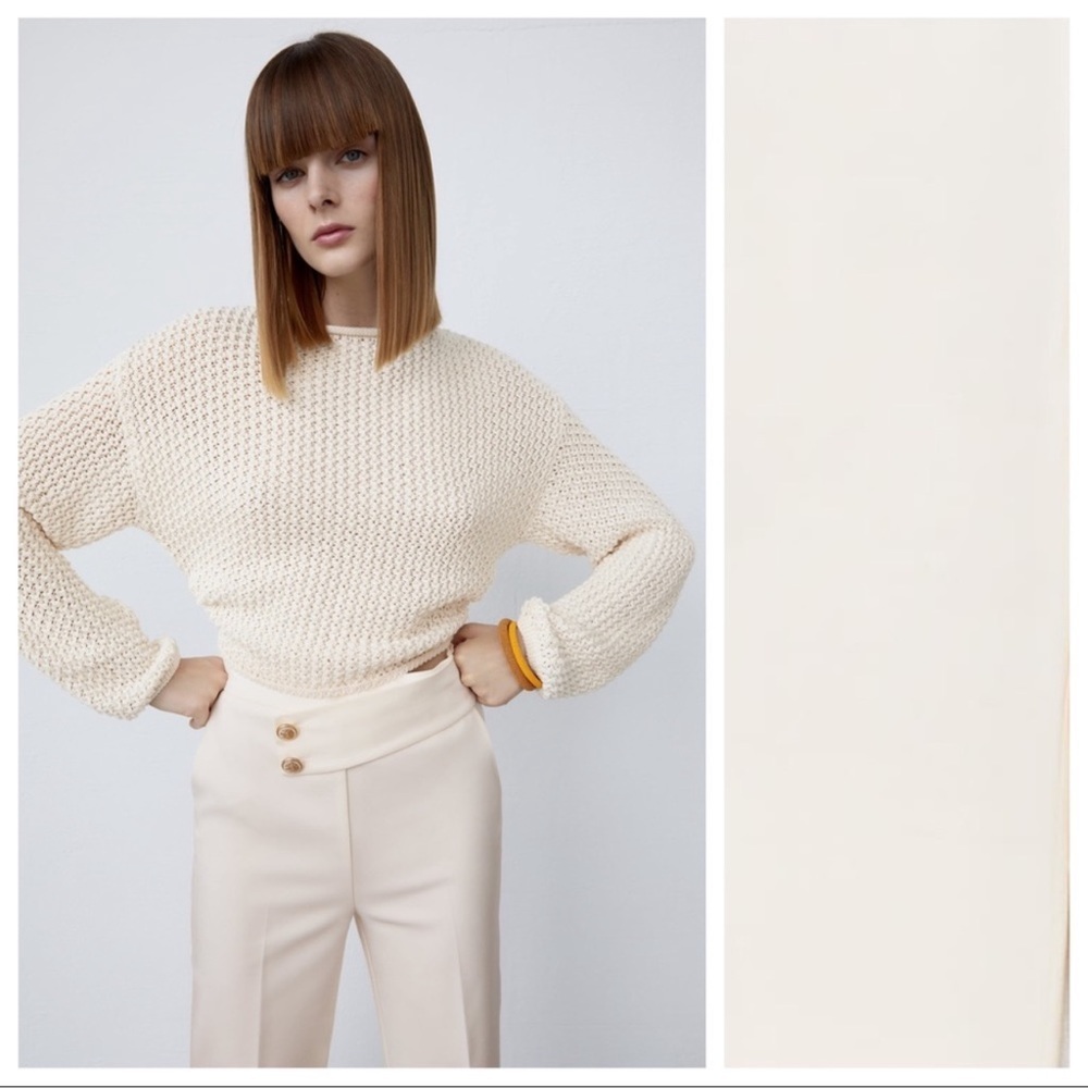 🦋 Bloggers’ Favorite 🦋 Zara Ecru Buttoned Pants Size L - Picture 5 of 16
